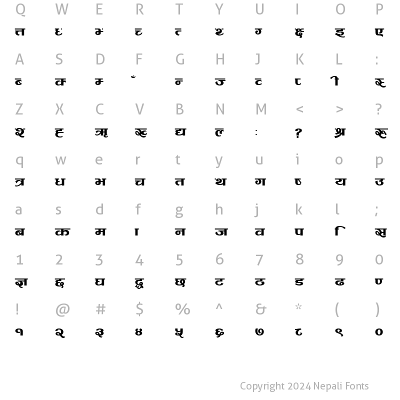Character Map of 001  Arap Graphic Regular