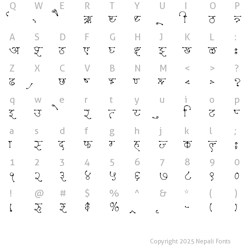 Character Map of AMS Tikiya 1 Regular